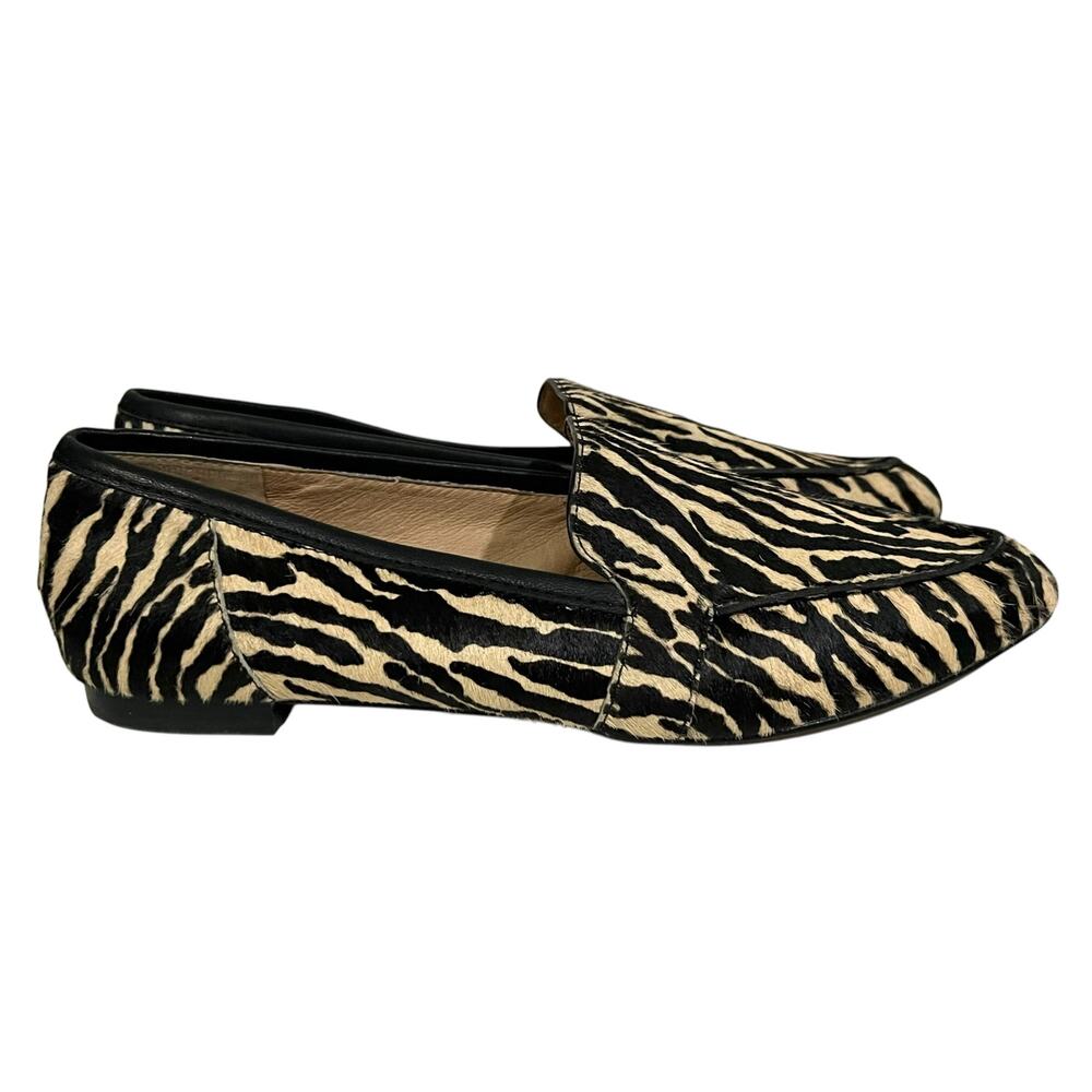 Corso Como Jatiba Calf Hair Loafers 8 Zebra Tiger Animal Print Point Toe Flats
